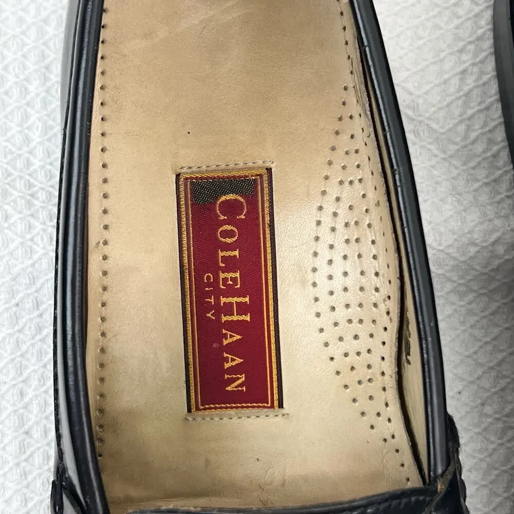 Cole Haan Mens Pinch Tassel Loafers Black Leather Sz 10 Slip On Business Preppy